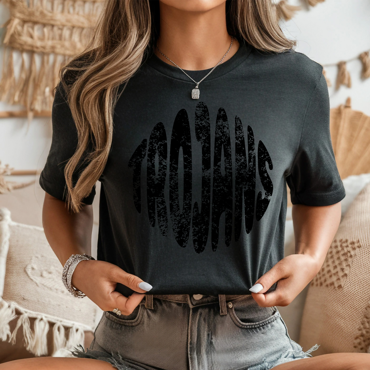 Trojans Distressed Circle PNG