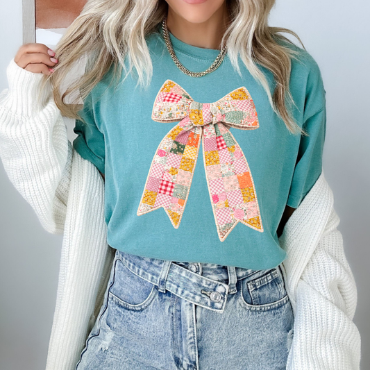 Quilted Spring Bow PNG