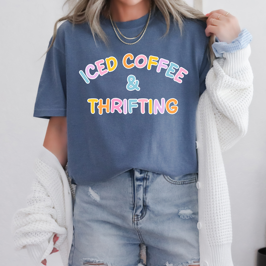 Soft Retro Iced Coffee & Thrifting PNG